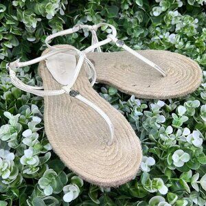 Lauren by Ralph Lauren Makayla Espadrille Jute White Sandals 7